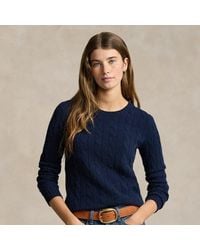 Polo Ralph Lauren - Kabelgebreide Kasjmier Trui - Lyst