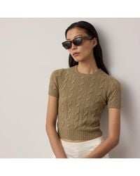 Ralph Lauren - Cashmere Cable-Knit Cropped Jumper - Lyst