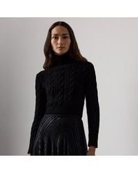 Ralph Lauren - Silk-Blend Cropped Rollneck Sweater - Lyst