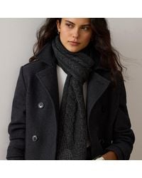 Ralph Lauren - Embroidered-Crest Metallic Cable Scarf - Lyst