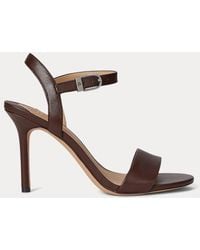 Ralph Lauren - Ledersandale Gwen Aus Nappaleder - Lyst
