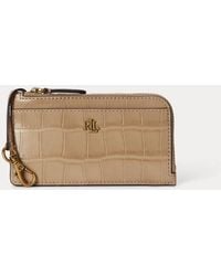 Ralph Lauren - Croc-Embossed Leather L-Zip Card Case - Lyst