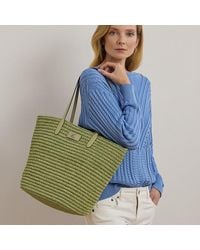 Ralph Lauren - Mélange Woven Straw Large Brie Tote Bag - Lyst