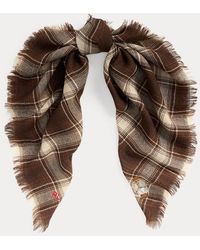 Polo Ralph Lauren - Polo Bear Plaid Wool Square Scarf - Lyst