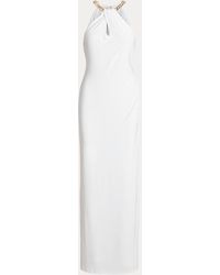 Ralph Lauren Vestido de punto con cuello halter - Blanco