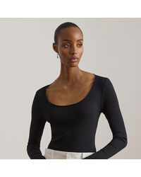 Ralph Lauren - Long-Sleeved Scoopneck Rib-Knit Tee - Lyst