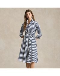 Polo Ralph Lauren - Vestido Camisero De Algodón Con Cinturón - Lyst