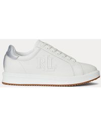 Ralph Lauren - Ledersneaker Ainsley Mit Metallic-Besatz - Lyst