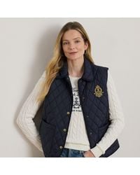 Ralph Lauren - Crest-Patch Diamond-Quilted Gilet - Lyst