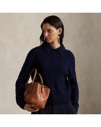 Polo Ralph Lauren - Cable-Knit Wool-Cashmere Polo Jumper - Lyst