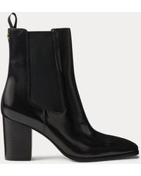 Ralph Lauren - Raelynn Glazed Leather Booties - Lyst