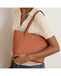 Ralph Lauren - Medium Karly Crosshatch Leather Tote - Lyst