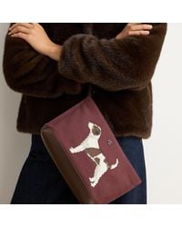 Ralph Lauren - Dog-Embroidered Canvas Large Pouch - Lyst
