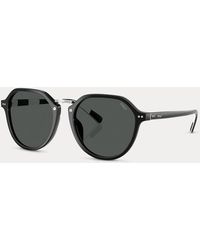 Polo Ralph Lauren - Heritage Rugby-Stripe Round Sunglasses - Lyst