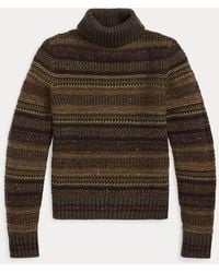 RRL - Gestreepte Wollen Trui Met Turtleneck - Lyst
