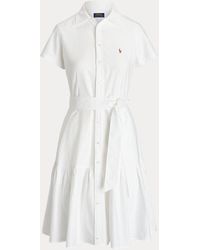 Polo Ralph Lauren - Hemdkleid aus Baumwolloxford mit Gürtel - Lyst