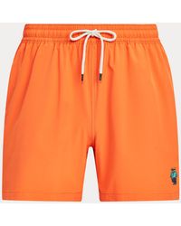 Heren Kleding voor voor Strandkleding voor Board en zwemshorts Polo Ralph Lauren Synthetisch Zwembroek Met Geborduurd Logo in het Groen voor heren 