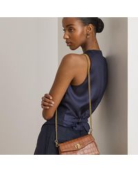 Ralph Lauren - Embossed Turn-Lock Wristlet Crossbody - Lyst