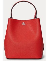 Ralph Lauren - Kleine Schraffurleder-Beuteltasche Reese - Lyst