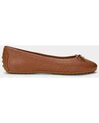 Ralph Lauren - Ballerina-Loafer Jayna Aus Narbenleder - Lyst
