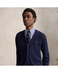Polo Ralph Lauren - Cable-Knit Wool-Cashmere Cardigan - Lyst