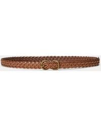 Polo Ralph Lauren - Braided Vachetta Leather Skinny Belt - Lyst