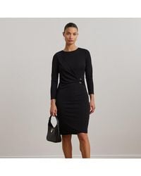 Ralph Lauren - Abito in jersey con maniche a tre quarti - Lyst