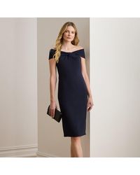 Ralph Lauren - Twist-Front Crepe Cocktail Dress - Lyst