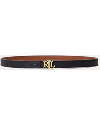 Ralph Lauren - Logo Reversible Leather Skinny Belt - Lyst
