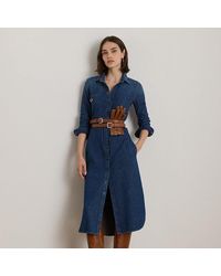 Ralph Lauren - Denim-Hemdkleid Mit Gürtel Und Anhänger - Lyst