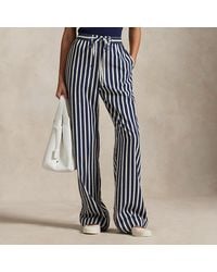 Polo Ralph Lauren - Pantaloni a gamba larga in misto seta - Lyst
