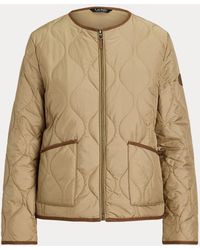 Ralph Lauren - Twill-Trim Onion-Quilted Jacket - Lyst