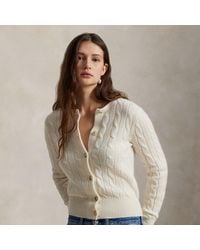 Polo Ralph Lauren - Cable-Knit Cashmere Crewneck Cardigan - Lyst