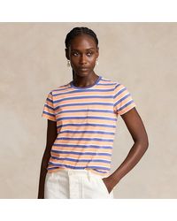 Polo Ralph Lauren - Gestreiftes Baumwoll-T-Shirt mit Tasche - Lyst