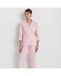 Ralph Lauren - Lauren - Pijama capri de punto jersey con rayas - Lyst