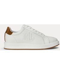 Ralph Lauren - Ralph Lauren Ainsley Two-Tone Leather & Suede Sneaker - Lyst