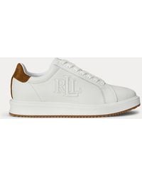 Ralph Lauren - Zweifarbiger Sneaker Ainsley Aus Leder - Lyst