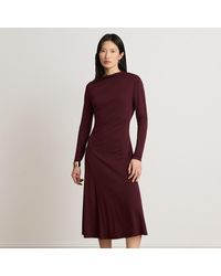 Ralph Lauren - Asymmetric Stretch Jersey Midi Dress - Lyst