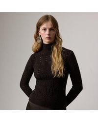 Ralph Lauren - Ralph Lauren Cashmere Pointelle Funnelneck Sweater - Lyst