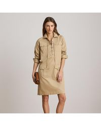 Ralph Lauren - Lace-Up Cotton Twill Shirtdress - Lyst