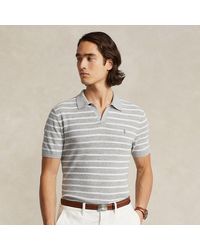 Polo Ralph Lauren - Striped Textured Cotton-linen Sweater - Lyst