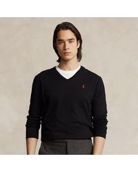 Ralph Lauren - Cotton V-neck Sweater - Lyst