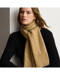 Ralph Lauren - Embroidered-Crest Metallic Cable Scarf - Lyst
