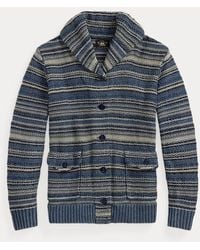 RRL - Cárdigan De Lino Y Algodón Con Rayas - Lyst