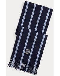 Ralph Lauren - Shield-Patch Striped Wool-Blend Scarf - Lyst