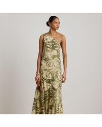 Ralph Lauren - Georgette One-Shoulder Jurk Met Print - Lyst