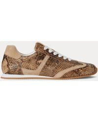 Ralph Lauren - Dani Python-Embossed Low-Profile Trainer - Lyst