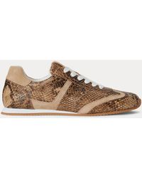 Ralph Lauren - Dani Python-Embossed Low-Profile Trainer - Lyst