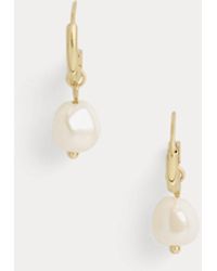 Ralph Lauren - Plated Faux-Pearl Huggie Earrings - Lyst