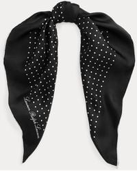 Ralph Lauren - Foulard in twill di seta a pois - Lyst